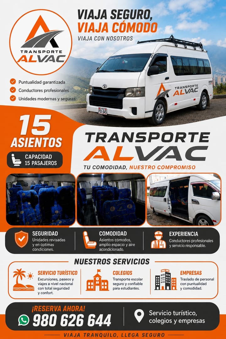 Interior amplio de bus con asientos comodas y pasillo central